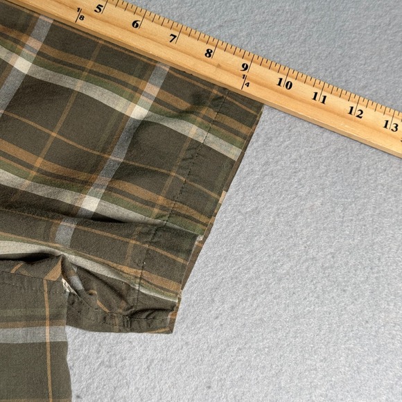 Vintage Anchor Blue Button Up Shirt Mens 2XL Green Plaid Stripes Comfort Y2K - Picture 6 of 11